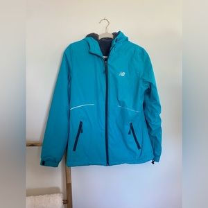 Teal New Balance Snow Full-Zip Jacket Lined w/ Grey Sherpa Fur size Medium